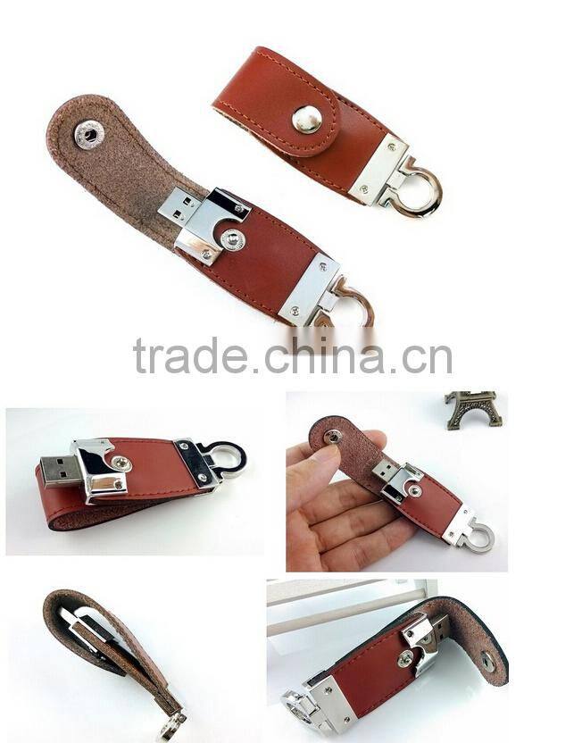 China supply Custom OEM/ODM wholesale leather usb flash driver with logo print