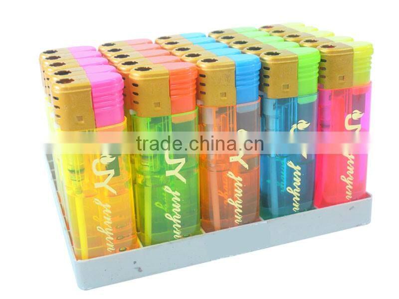 transparent color oil charge electronic windproof cigar lighter