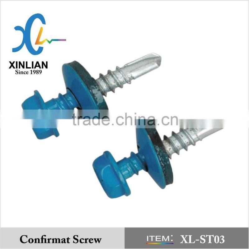 factory customized galvanized hex head self drilling screw , self drilling roofing screw with EPDM rubber washer