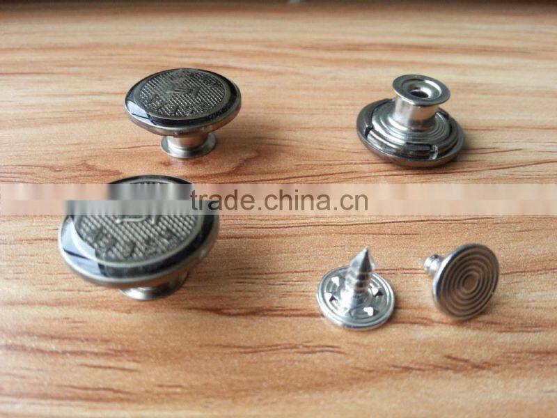 Zinc Alloy Cap Jeans Tack Button -- J1528