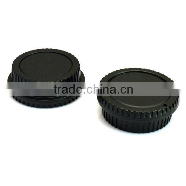 Commlite Lens Cover and Camera Body Cap Set for Canon EOS DSLR (Black)