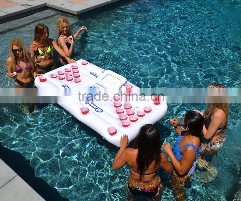 Hot sell Floating Inflatable hanging PVC Beer Pong Table for pool Drinking game
