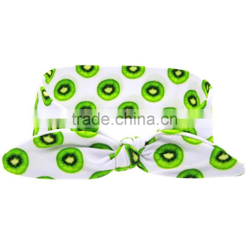 Hot-sales kids Fruits printed Headband girl cotton Headband Toddler knotted Headband wh-1790