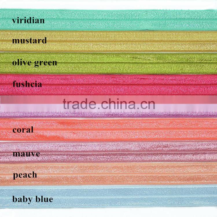Hot-selling 5/8 Width Floral Fold Over Elastic,Printed FOE Elastic For Babygirl Hair Tie