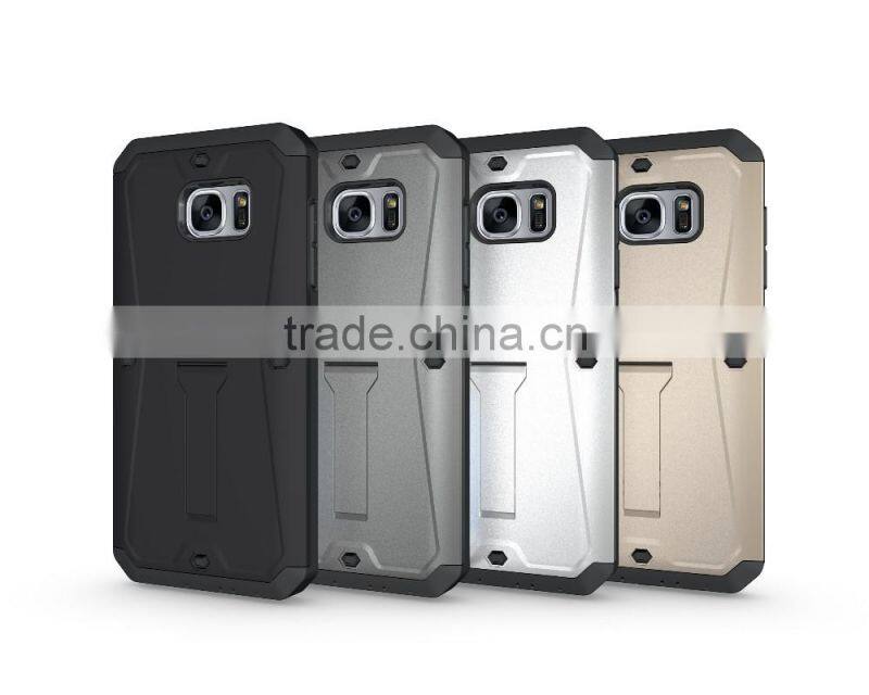 PremiumTank Style case Combo PC+TPU Kickstand Mobile back cover case For samsung S7 Edge with screen protector