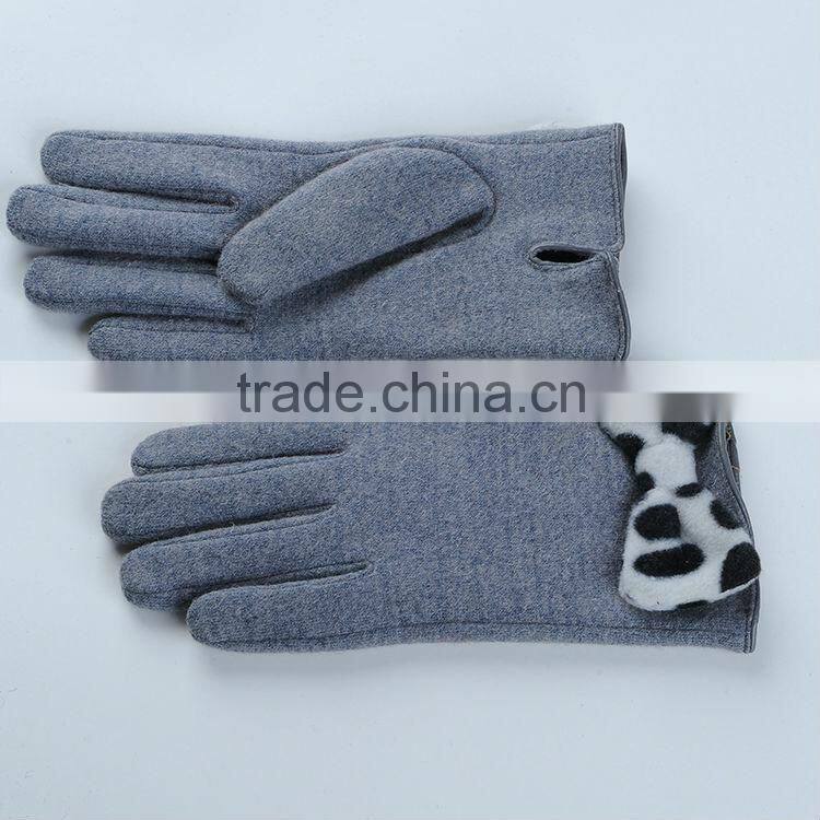 wholesale wool gloves with bow tie with manufacture price