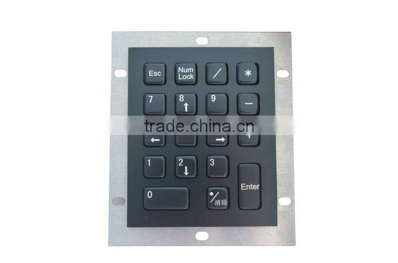 custom or in stock 12 keys usb metal material kiosk numeric keypad with brushed or anodized process