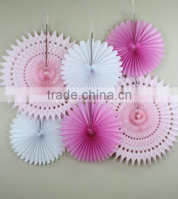 Paper fan, tissue snowflake paper honeycomb fan for party wedding decorations