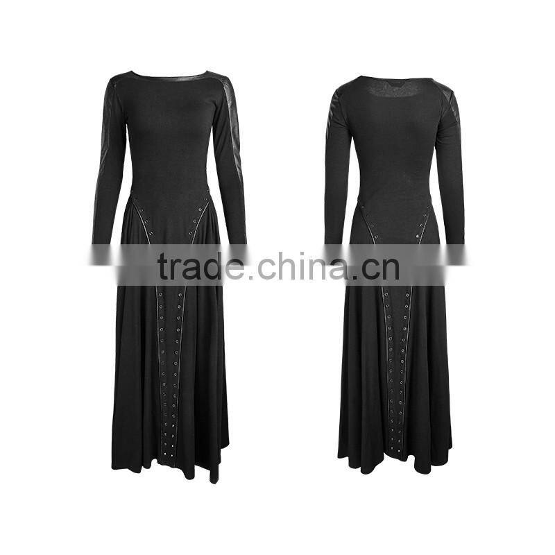 PQ-178 PUNK RAVE"Thorn" Series Punk Dark Minimal Spell PU Leather Dress With Dresseyelets Decoration