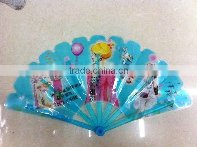 decorative hand fans with cartoon pink cat
