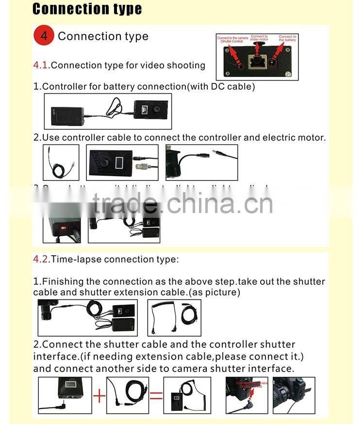 Carbon fiber wholesale motorized hot sale manufactory 120cm camera slider with time lapse function