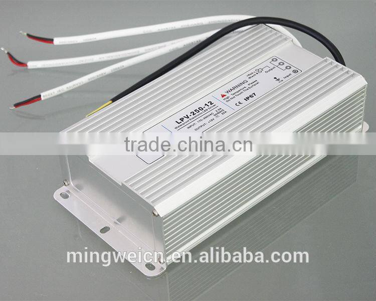 UL approved Waterproof LED switching power supply 250w 12v two years warranty
