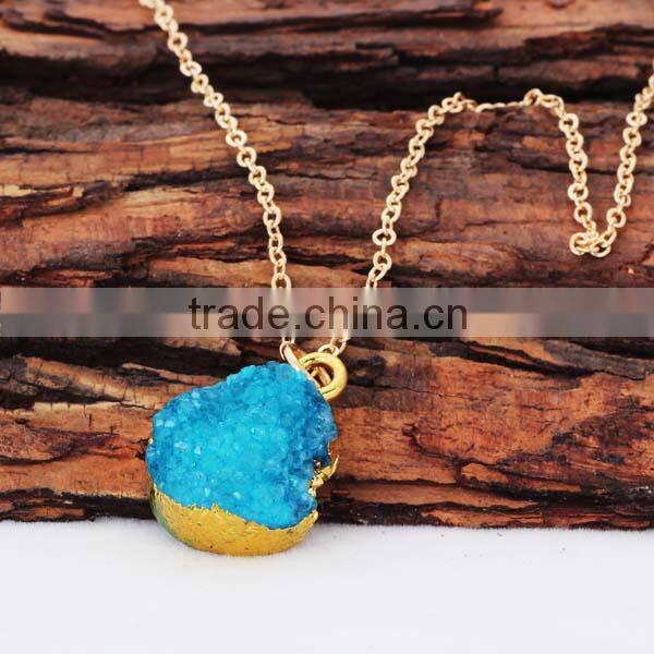 Long Gold Chain Necklace Design Precious Turquoise Necklace