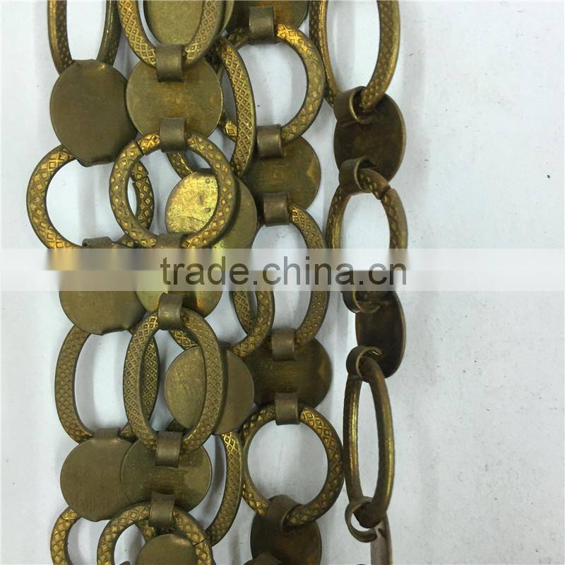 Popular decorative brass handmake chain,Square ellipse chain.Clothing chain, waist chain, bag chain, key chain