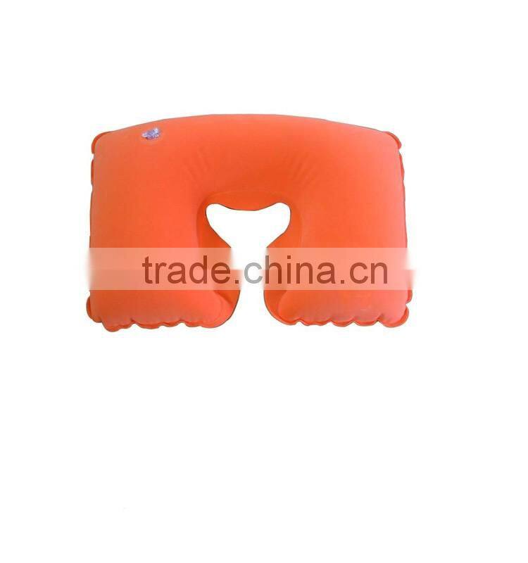 ECO - friendly 5 solid colors flocking inflatable neck pillow