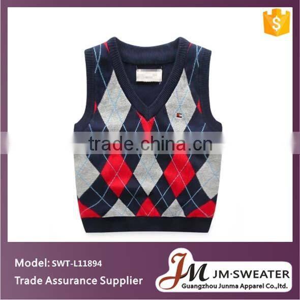 Organic cotton baby clothing kids argyle sweater vest baby knit vest infant knit vest sweater