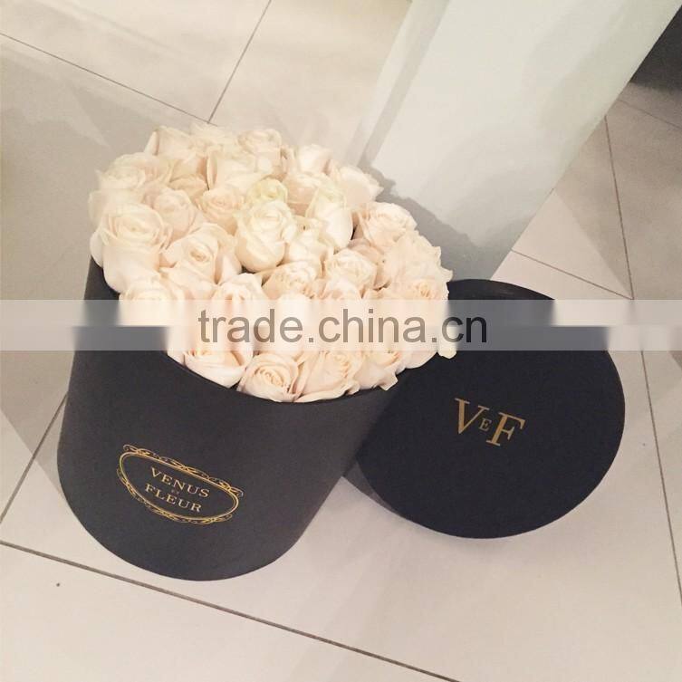 Recycled large paper flower packaging box round ppaer box
