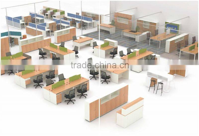 Office workstation with decorative partition wall modular wall panel system unique office cubicles