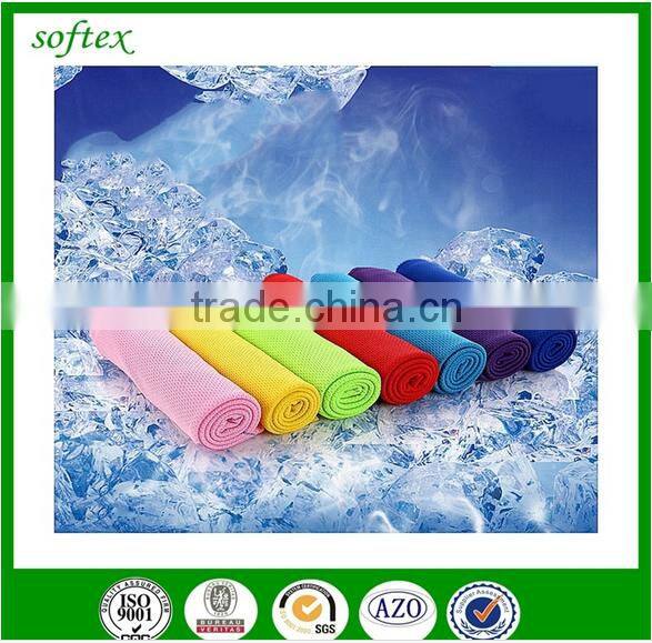 china supply Exercise Sweat Summer instant cool 100%polyester cooling towel