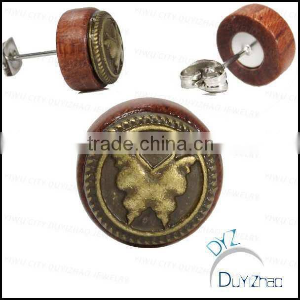 latest fashion cheap wood stud earrings