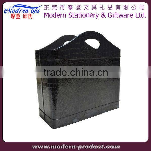 Household leather storage basket