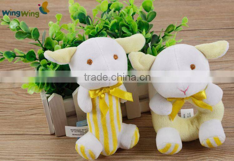Promotional wholesale soft animal plush rattle toy custom baby rattle