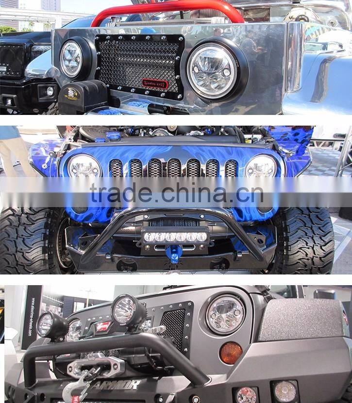 DOT And E-Mark Vortex 7 Inch LED Headlight White 6000K For 97-16 Jeep Wrangler JK LJ CJ Offroad