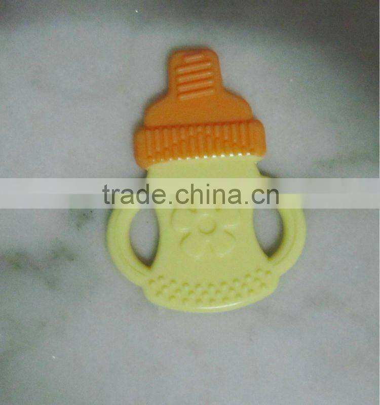 Food Grade Bottle Shape Two Colors Silicone Baby Teether