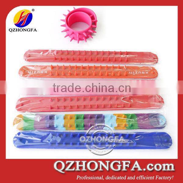Cool Silicone Rubber Slap Bracelets with Nail Design