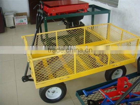 steel Heavy Duty Utility Wagon Lawn Cart Yard Crate Garden Supplies Blue