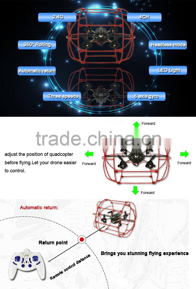 Different speeds 2.4G rc quadcopter kit with safe circle