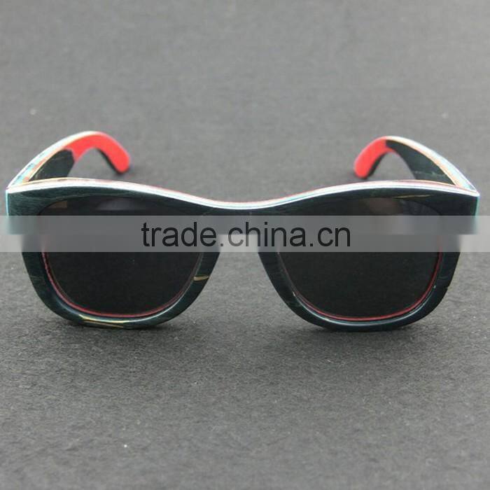 Recycled skateboard bamboo italian wood sunglasses