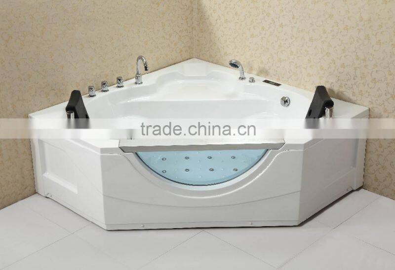 2015 most popular modern acrylic whirlpool massage bathtub with glass