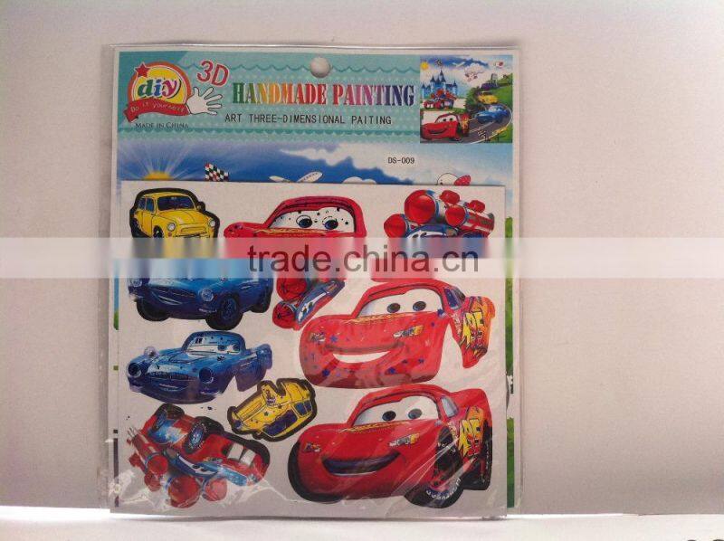 Beautiful flowers shaped 3d handmade sticker