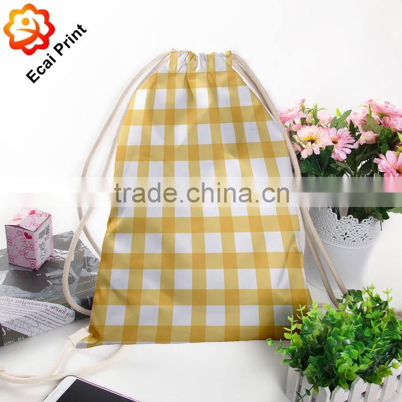 new model high quality digital printing custom made drawstring bag