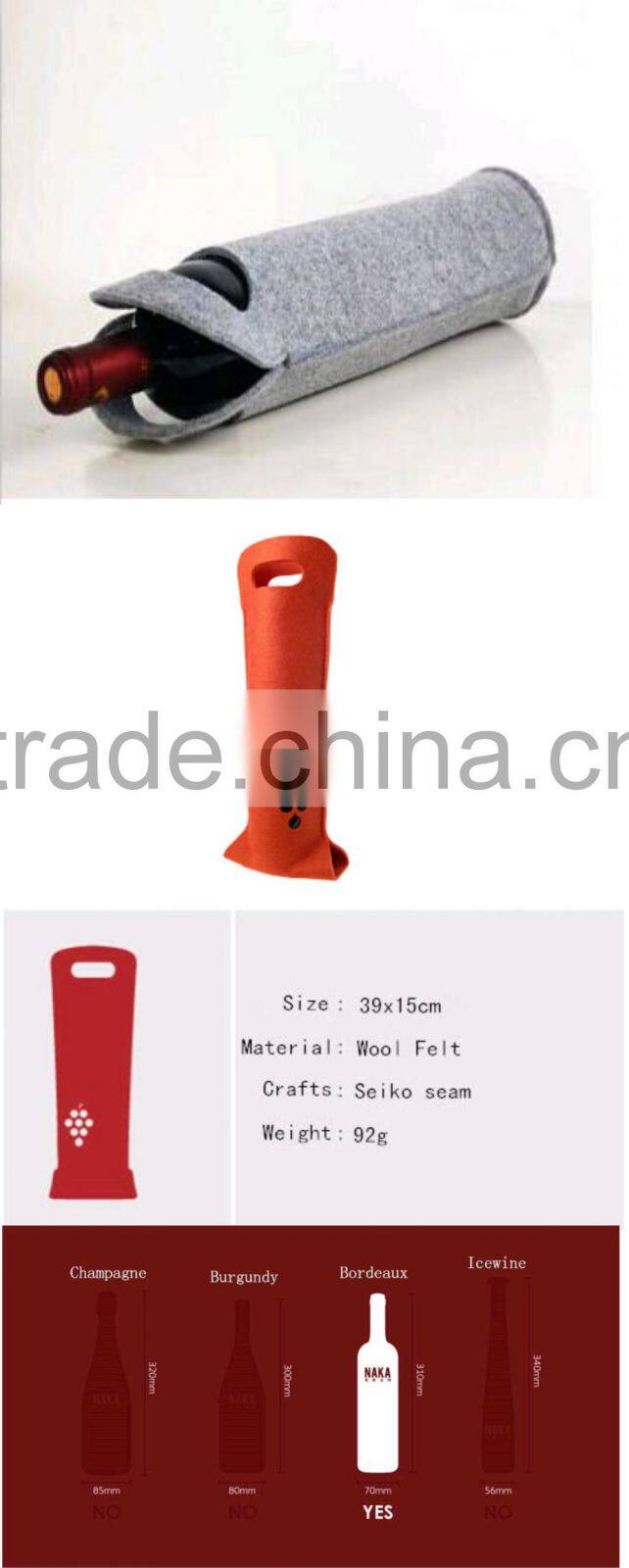 Promotions Colorful polyester felt wine carrier bag/cases