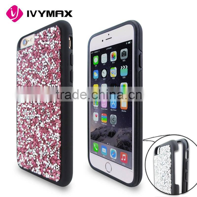 Wholesale luxury new elegant crystal diamond studded pc cell phone case for apple iphone 6s compatible brand