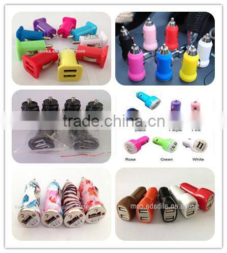 Best Selling Dual USB 2.1+1A car charger bullet mini car charger for mobile phone