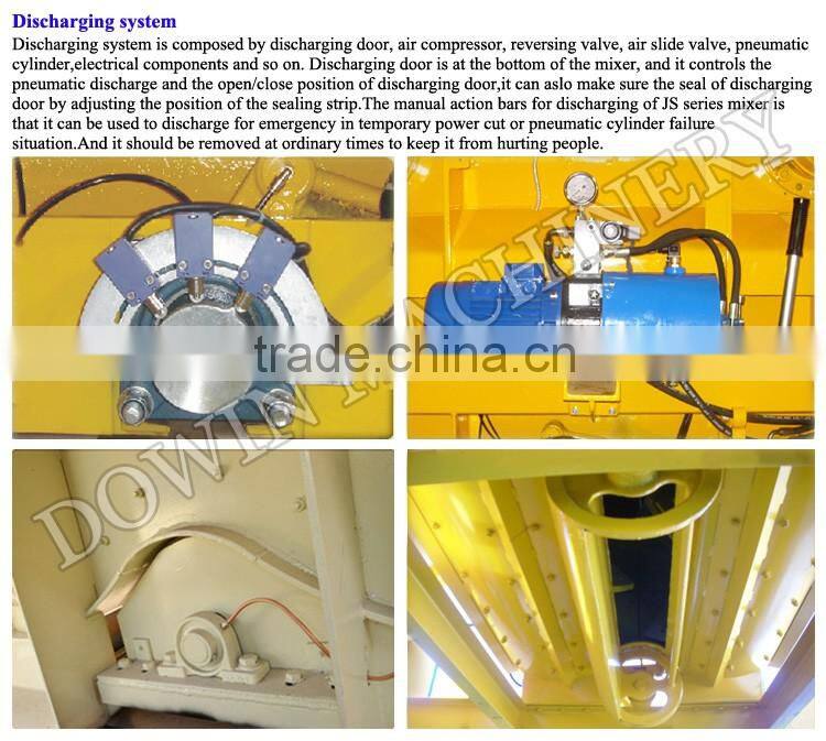 JS500 double shafts mini concrete mixer machine price for construction