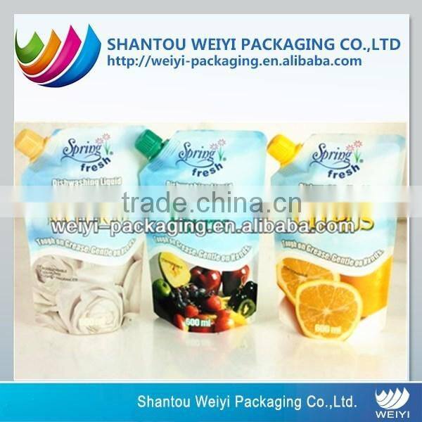 Made by china supplier!Laminated plastic liquid stand up pouch with spout for snack food