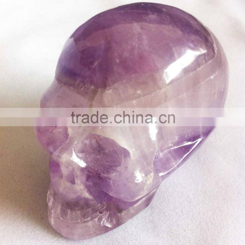 Pure Handmade Amethyst Skull Handicraft