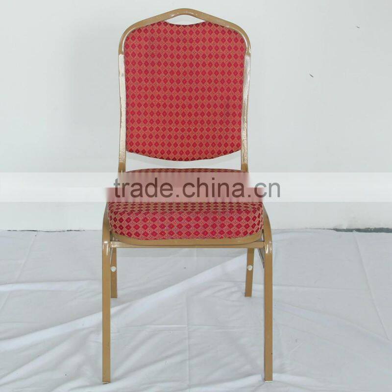 used hotel furniture cheap metal frame fabric banquet stacking chair for sale (YC601)