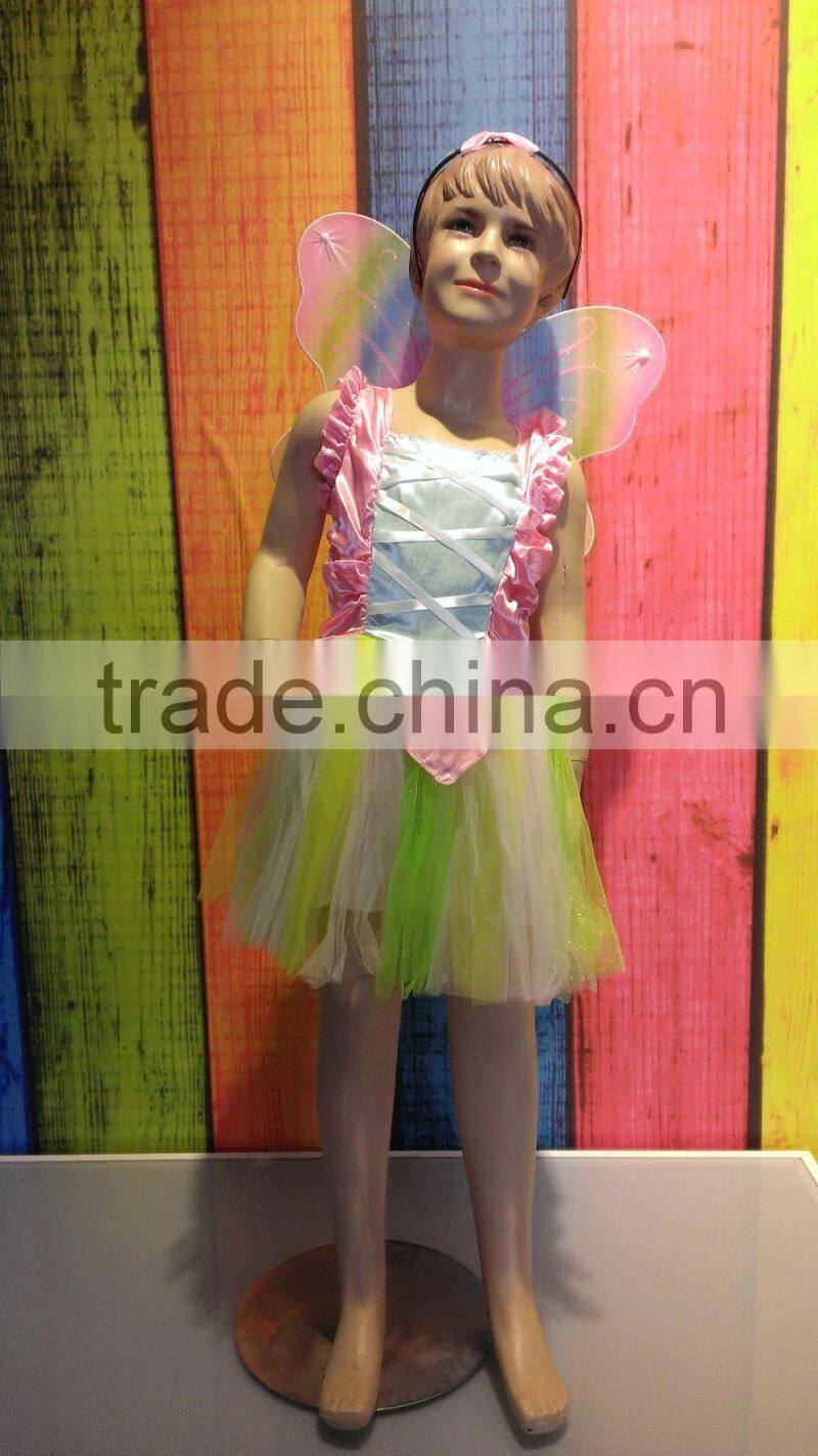 carnival party pretty princess flower girl dance dress butterfly wings costume