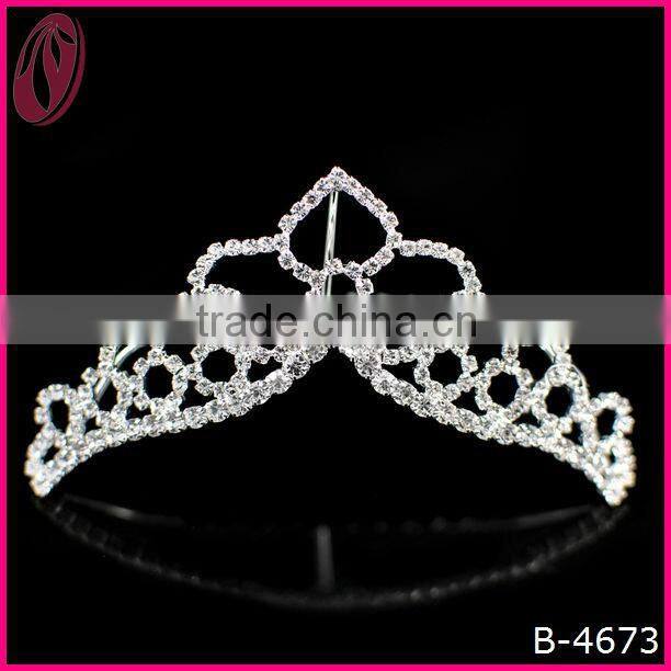 Decorative Miss American Hair Piece Crown Metal Rhinestone Crown Tiara