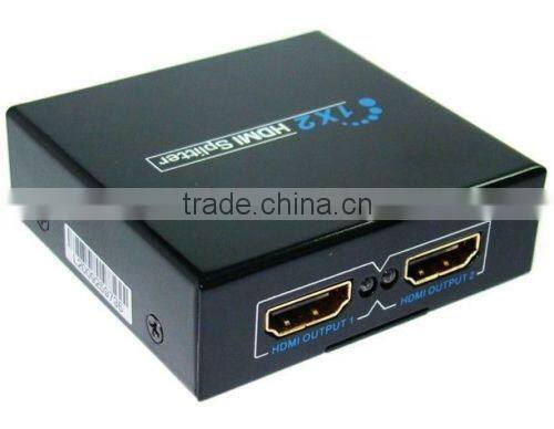 HDMI Splitter 3D 1 Input 2 Output Amplifier Switch Box Hub 1x2 HDTV 1080p 3D