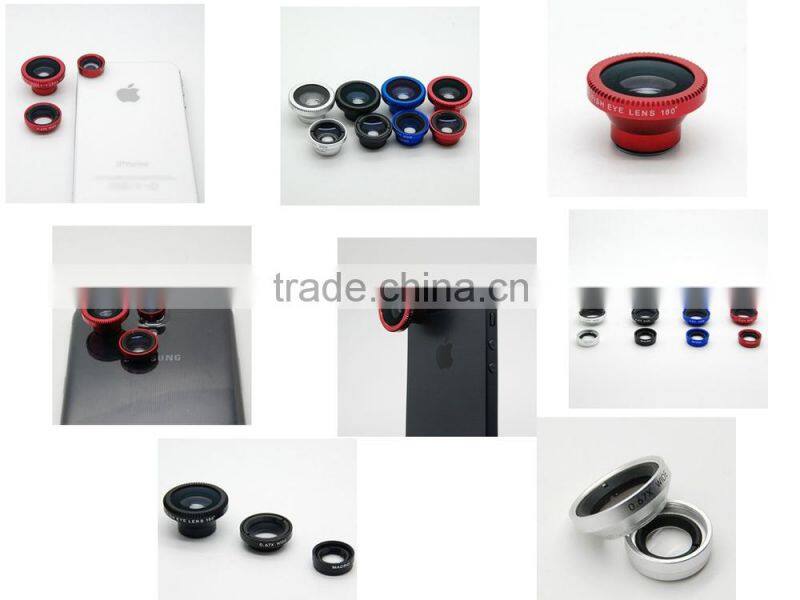 3 in 1 lens for iphone lens mobile phone lens fisheye+marco+wide general use