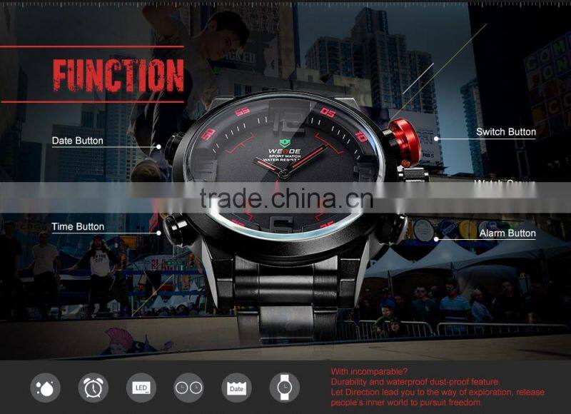 2015 Weide new product alibaba china fashion stainless steel Led watch WH2309