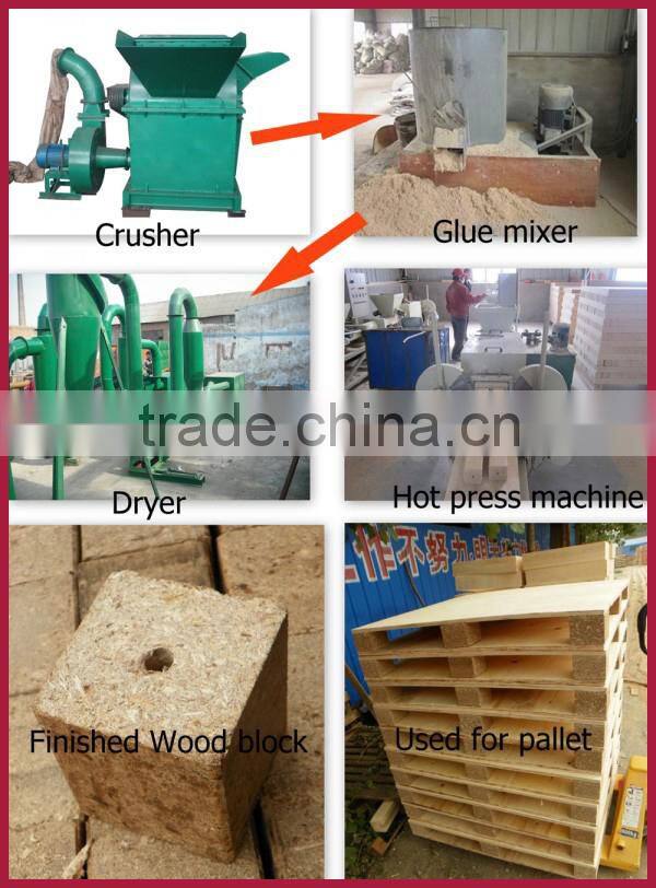 Compact structure wood sawdust pallet block machine
