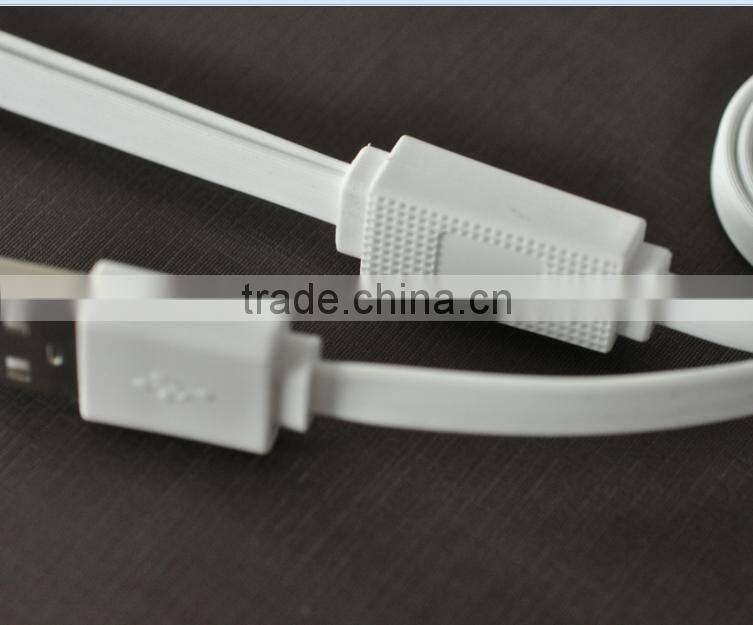 Hot Sale High Speed 2 in 1 Flat Noodle USB Date Cable For IOS 8 Pin & Android