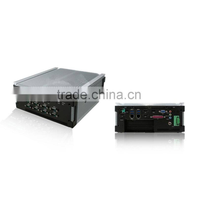 mini fanless box pc intel core i3 i5 i7 CPU 2*LAN 8*USB 8*COM 2*PCI-Express or 2 *Mini PCIE 1*VGA